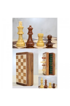 Özel Vernikli Mıknatıs Taşlı Ahşap Katlanabilir Kutulu Satranç &hellip;