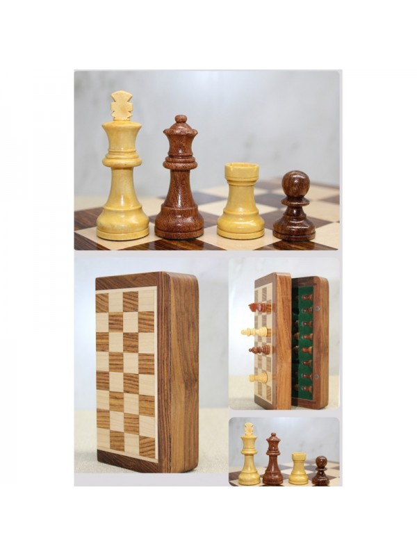 Özel Vernikli Mıknatıs Taşlı Ahşap Katlanabilir Kutulu Satranç Oyun&hellip;