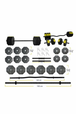 100 Kg Düz Bar (150 CM) Z Bar (120 CM) Dambıl-ağır...