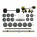 100 Kg Düz Bar (150 CM) Z Bar (120 CM) Dambıl-ağırlık-halter– Full Set Sarı Kapaklı