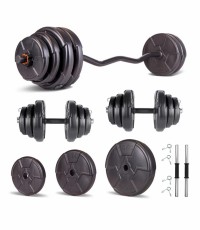HERO Serisi 105 KG Dambıl Seti ve Halter Seti Ağırlık Fitness Seti
